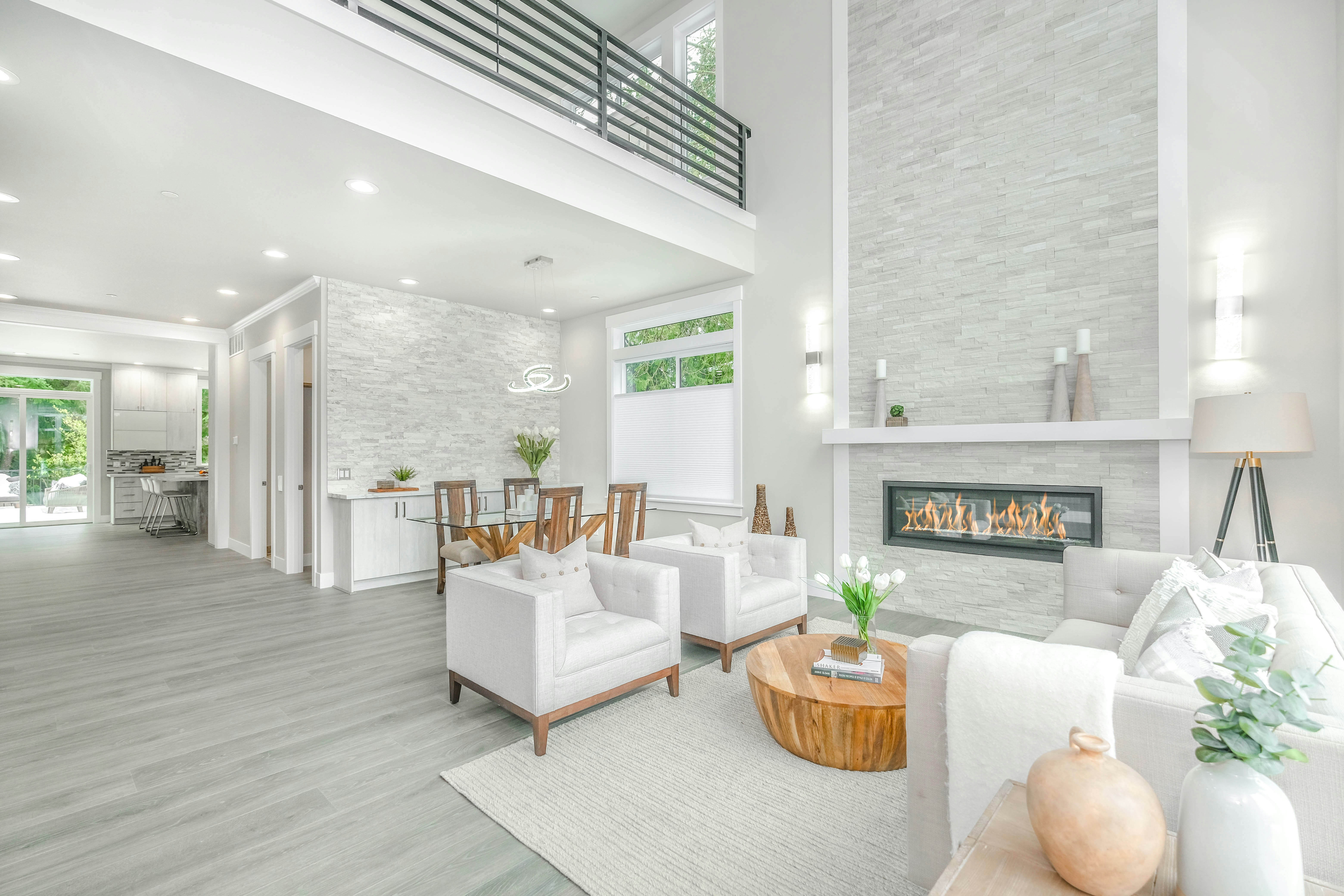Modern open-plan living space typical of a refurbished HMO property interior